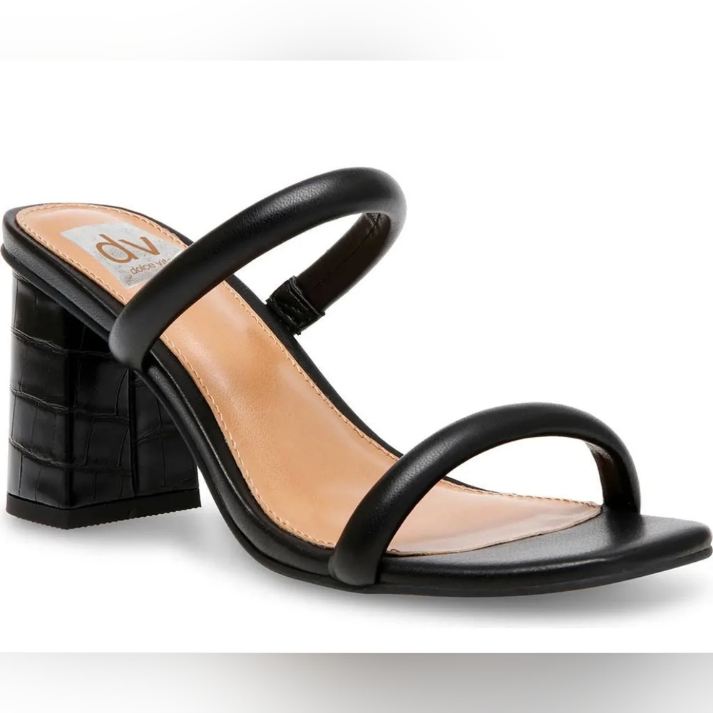 Dolce Vita Black Halsty Heels Sandals NEW